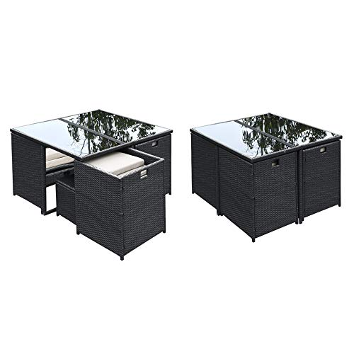 Ribelli Gartenmöbel Set 9-Teilig, Lounge Balkonmöbel aus Polyrattan, Wetterfest Sitzgruppe, Sitzgarnitur mit Sofa… – Bild 3