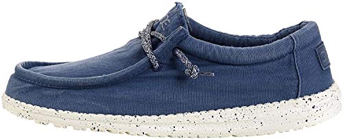 Image of Hey Dude Men’s Wally Washed Steel Blue Size 9 | Men’s Shoes | Men’s Lace Up | Comfortable & Light-Weight