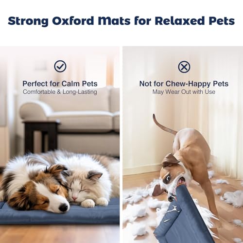 Miguel Oxford 900D Outdoor Waterproof Dog Bed for Metal Dog Crates Water-Resistant All Weather Pet Mat Durable Easy Wipe Clean Travel Indoor Outdoor Puppy Cat Crate Bed 36inch, Blue