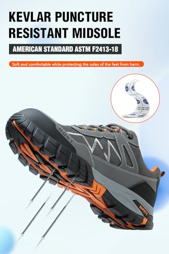 Image of Steel Toe Sneakers Comfortable Safety Shoes for Men Steel Toe Shoes for Women Slip On Construction Work Shoes