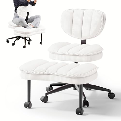 Cross Legged Office Chair, Ergonomic Cloud Criss Cross Desk...