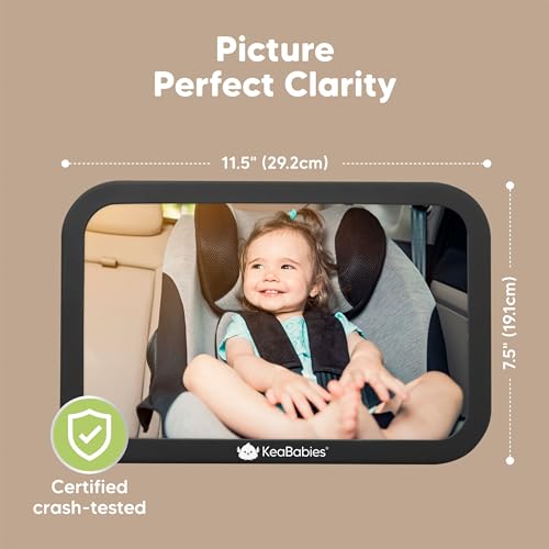 Keababies Large Shatterproof Baby Car Mirror - Safety Baby Car Seat Mirror - Baby Car Mirror For Back Seat Rear Facing Infant thumb #6