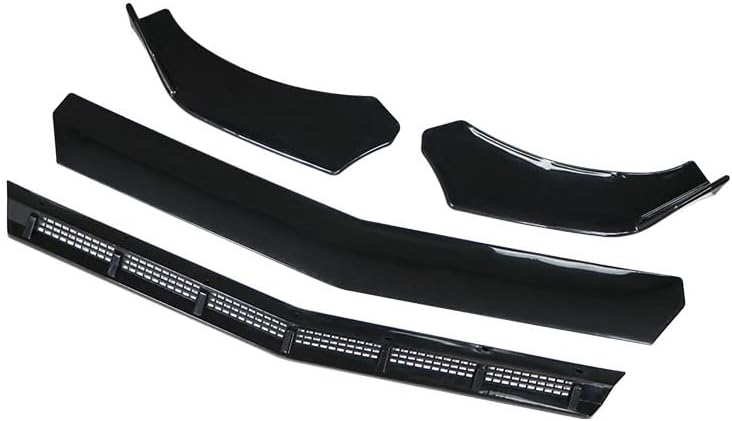Autotrends New Car Universal Black Front Bumper Spoiler Lip Chin Up Body Kit Splitter Suitable for All Cars (Modern Design with Black and Silver Color)