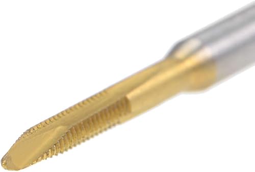 Vista 17 de uxcell Tapón de punta en espiral roscado M6 x 1 rosca, roscas de tierra H2 3 flautas, acero de alta velocidad HSS 6542, recubierto de titanio