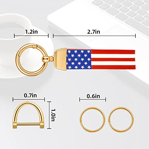 Thebugwbf American Usa Flag Car Keychain, Personalized Zinc Alloy Circular Car Keychains For Dodge,Chevrolet,Ford,Jeep, Car Keychain For Men（ Black And Red ） #TOP5
