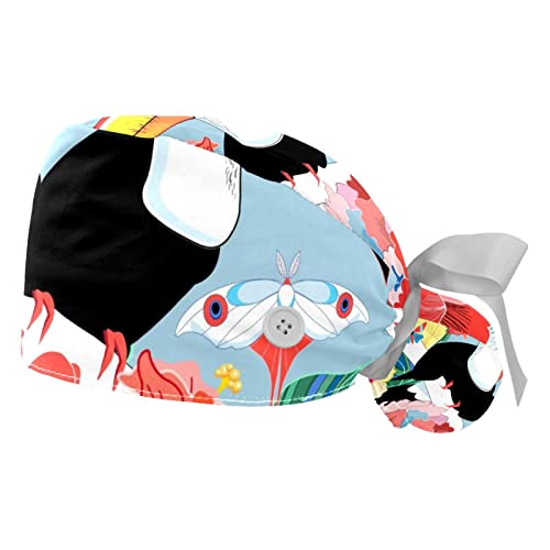 Chapeaux bouffants oiseaux JDEZ lot de 2 casquettes de travail ajustables