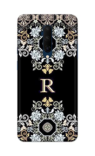 Image of PRINTFIDAA Name II Initial II Letter Floral Pattern Alphabet R Printed Designer Hard Back Case Cover for OnePlus 7T Pro /OnePlus 7 Pro -(SF) MVN1007