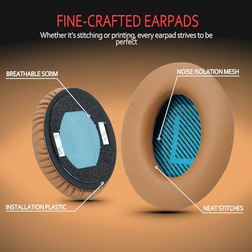 Image of Premium Ear Pad Replacement for Bose Headphones Earpads, Compatible with Bose QuietComfort 35 ii /QC35 /QC25 /QC2 /QC15 /Ae2 /Ae2i /Ae2w /SoundTrue & SoundLink, by Krone Kalpasmos - Beige