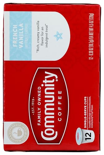 Image of Community Coffee French Vanilla Flavored 12 Count Keurig K-Cup Coffee Pods, Medium Roast, 12 Count (Pack of 1)