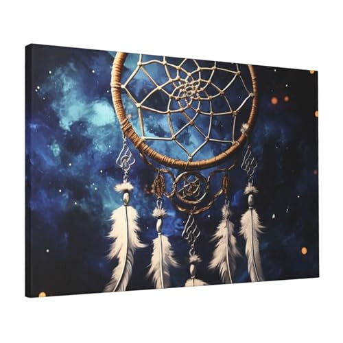Dwrepo Wall Art Decorations Canvas Artwork White fantasy dream catcher Prints Wall Decor Paintings Modern Home Decorations Ready to Hang For Living Room Bedroom 24x16in