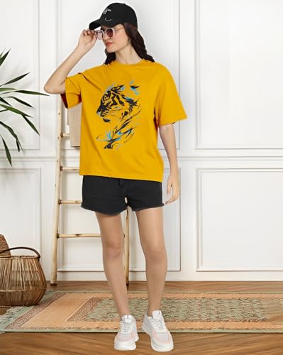 Image of AUSK Oversized T-Shirts || Printed Half Sleeve Tshirt for Womens