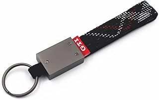 Key Chains High Quantity Oxford Cloth Keychain Holder Titanium Scottish Metal Car Key Rings for Man and Women 1pcs, Black, 6.2*0.9*0.5inch