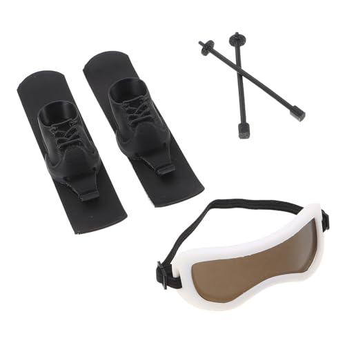 GARVALON Puppen-winterausrüstung mit Spielzeug-snowboardset Puppen-Wintersport-Set Inklusive Schneesport-Accessoires Skibrille und Stöcke für Mini-winterabenteuer