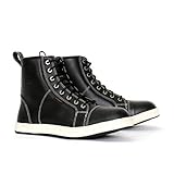 Hot Leathers BTM1014 Men's Black and White Leather 6-inch Riding Sneaker - 15