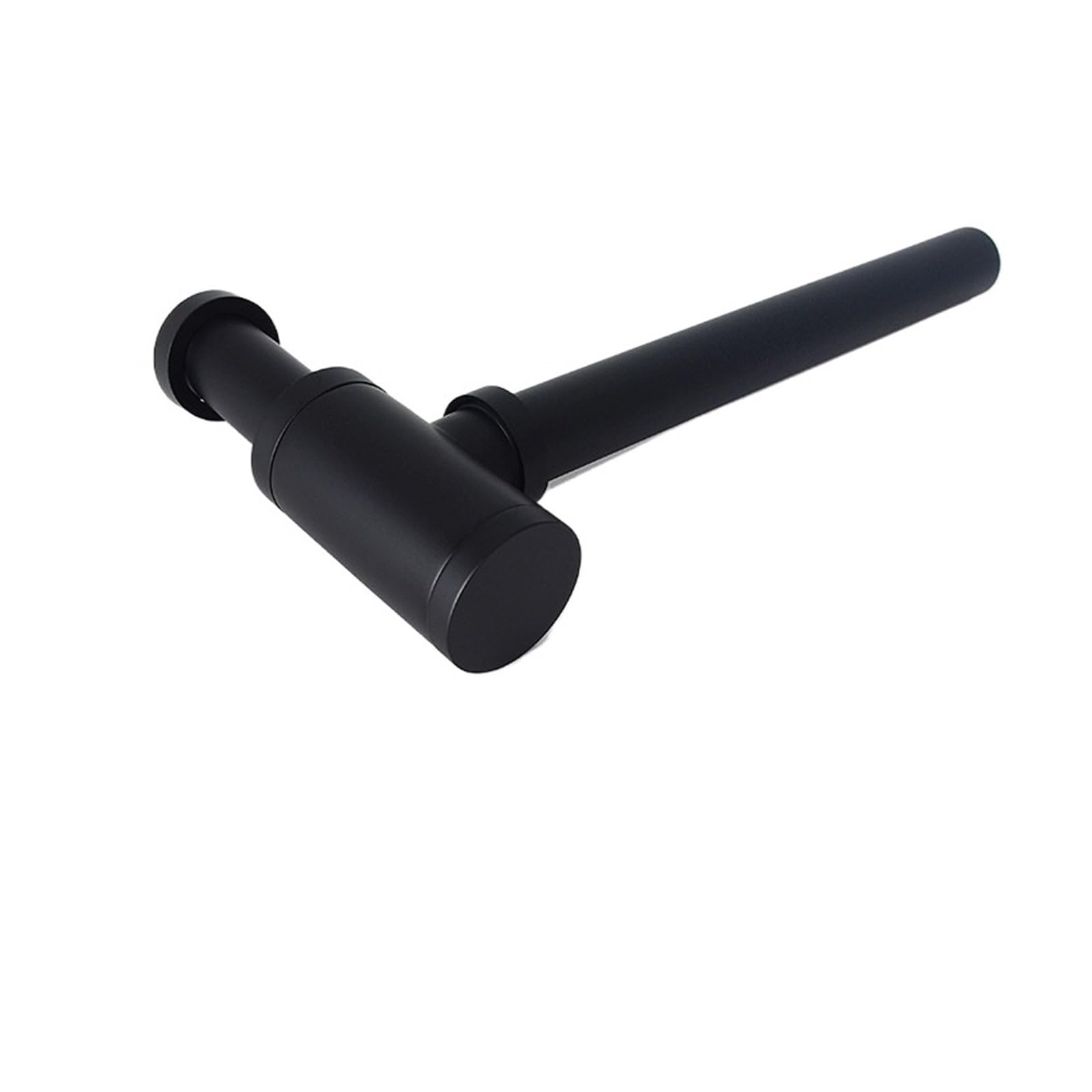 P Type Trap Brass Body Basin Wast Drain Wall Connection Plumbing P-Traps Wash Pipe Bathroom Sink Trap for Home(Black)