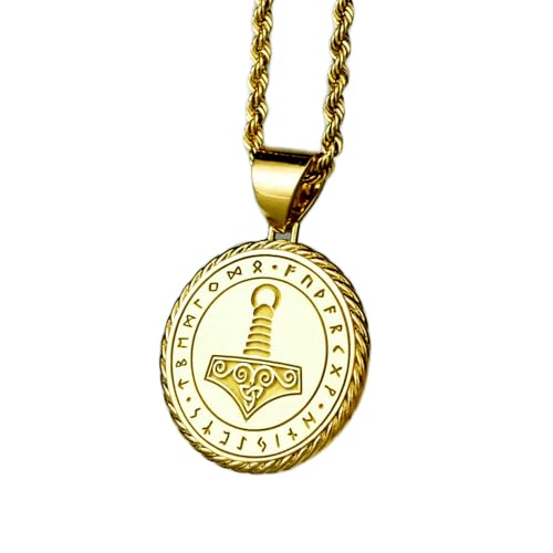 Pendentif marteau de Thor en corde runique pour un style viking quotidien