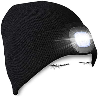 LED Lighted Beanie Hat,USB Rechargeable 