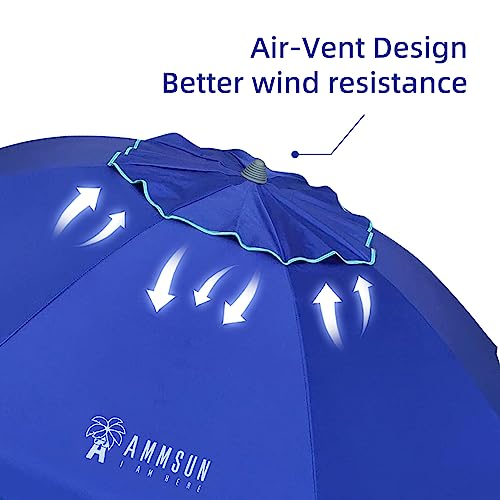 Ammsun TS71110-BLE 7Ft Heavy Duty High Wind Beach Umbrella thumb #4