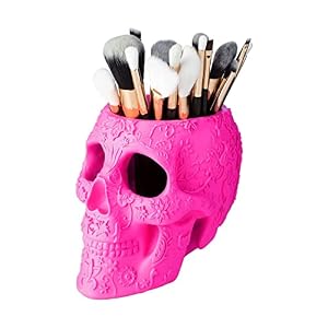 The Wine Savant Totenkopf Make-up Pinselhalter Rosa