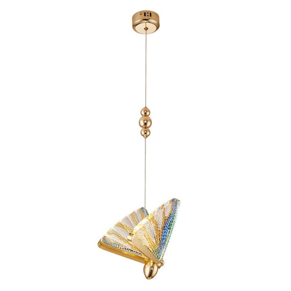 LYMSXAZOU Nordic Creative Chandelier Butterfly Decor Ceiling Pendant Light Acrylic Lampshade LED Single Head Hanging Lighting Fixture for Living Room Bedroom Restaurant Hotel (B)