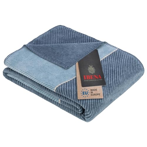 Ibena Coperta Olbia 3640 130 x 180 cm – Coperta in pile blu