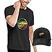 Produktbild LYZBB Herren Kurzarmshirt Ssouyph Mens Saxon Sound System Comfortable Casual Short Sleeve T-Shirt with Baseball Cap