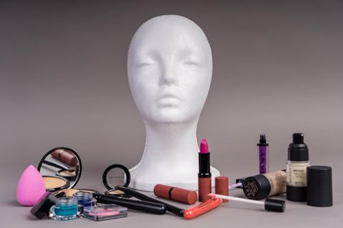 SHANY Cabeças de modelo de isopor, chapéu peruca de espuma manequim feminino suporte de cabeça de pe