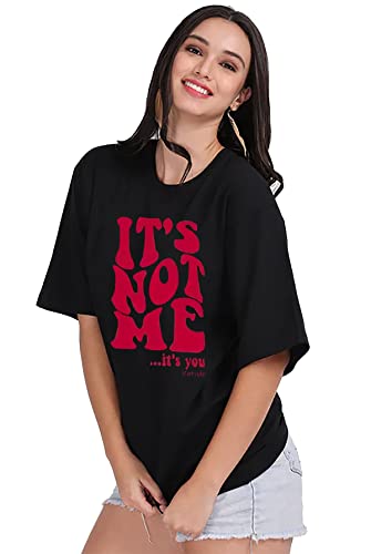 LEOTUDE Women's Cotton Regular Fit Half Sleeve Oversized Tshirt, Round Neck Longline Drop Shoulder | ful Printed Combo T-Shirt (Pack Of 3)