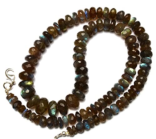 Labradorite bleue naturelle en perles rondelles facettées haut de gamme pour bijoux