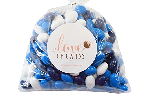 Love of Candy Bulk Candy - Royal Blue, Navy Blue & White Chocolate Almonds - 1lb Bag