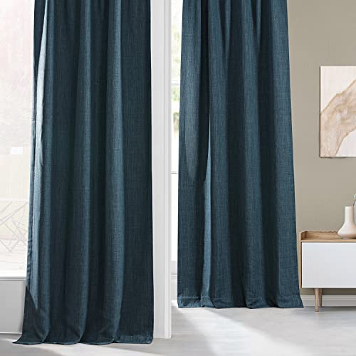 HPD Half Price Drapes Faux Linen Textured Room Darkening Curtains for Bedroom 84 Inches Long (1 Panel) - Image 3