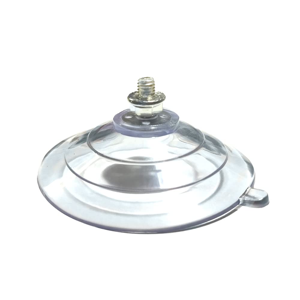 Gancio a ventosa M5 da 6 cm di diametro grande a forma di gradino grande in PVC trasparente, lunghezza filettatura 1 cm, ventosa con dado, confezione da 100 (M5-D6 cm)