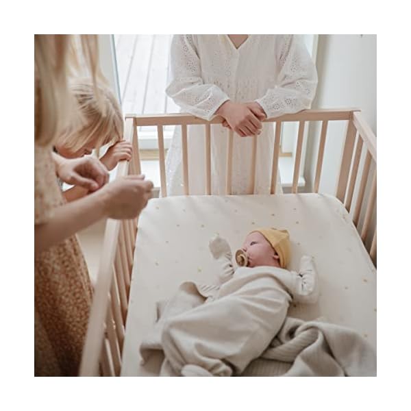 mushie Extra Soft Muslin Fitted Mini Crib Sheet | 24"x 38" (Rainbows) - Image 5