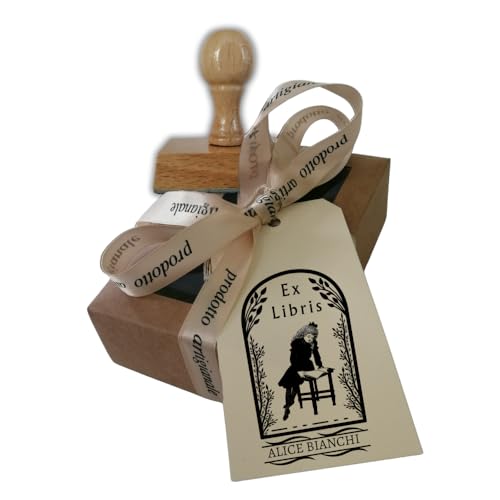Timbro Personalizzato Per Libri In Legno - Ex Libris Con Gomma, 4 Design, Ideale Per Biblioteche, Insegnanti E Appassionati - Foto 4