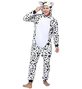 Wizland Adult Cow Onesie Costume One Piece Cow Costume Unisex Adult Onesie Outfit Animal Onesie S