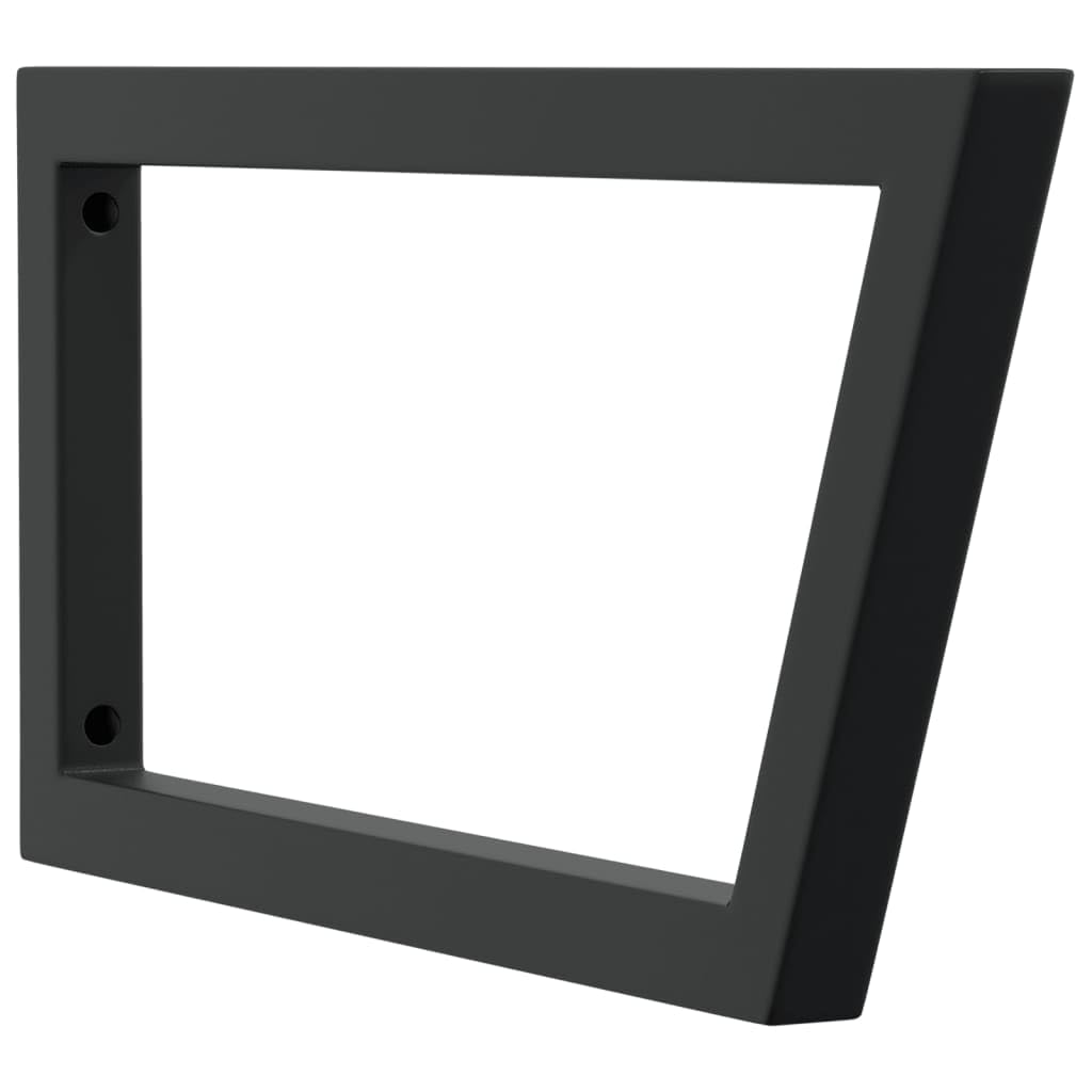 Genérico Soportes Estante de Lavabo 2 Unidades Trapecio Acero Negro,Bricolaje,Accesorios de Bricolaje,Soportes y travesaños,Negro,4007288