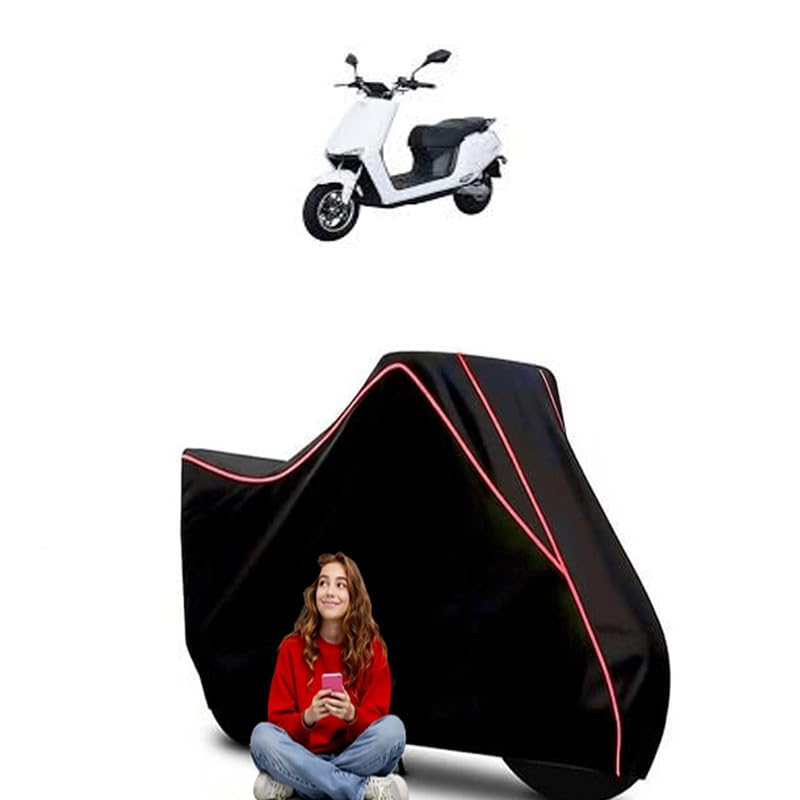 Image of B8 Scooty Bike Cover Water Resistant Outdoor Use Universal Fit Scooters Motorcycles Heavy Duty UV Protection Dust Rain Scratch Resistant Elastic Bottom Black Blue Piping