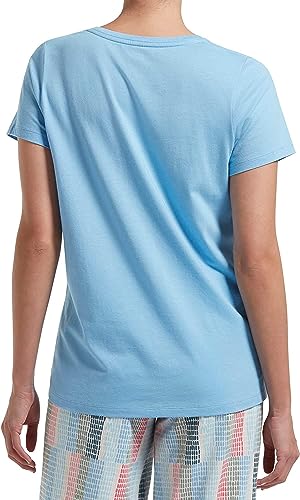 Image of HUE Womens Sleepwell Basic Short Sleeve V-Neck T-Shirt for Lounging Or Sleeping, Made with Temperature Regulating Technology
