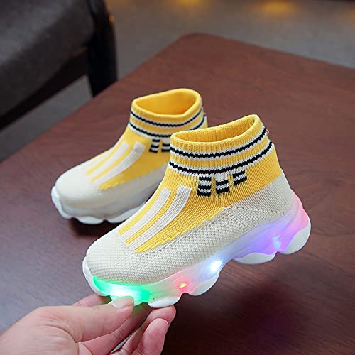 Kids Light Up Shoes for Boys and Girls Flashing High-top Sneakers Slip on Unisex Child Bling Girls Mary Jane Shoes2