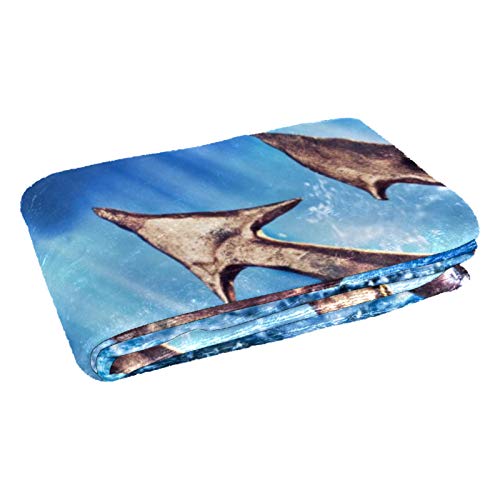 Couverture Trident de Poséidon contre le froid, plaid doux canapé et camping