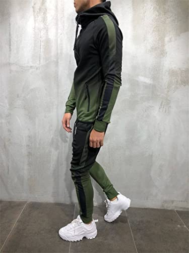 Tracksuit – Kit esportivo masculino com zíper, roupa esportiva, Calça de roupa 2, XXG
