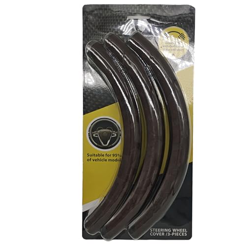 PICKSHI ハンドルカバー かっこいい ステアリングカバー 車内インテリア 滑らない テクスチャ 幅広い車種で使用可能 超薄型S ・M・Ｌサイズ、O型 Ｄ型 取付簡単 軽自動車、普通車、軽トラック汎用 トラック(コーヒー色)