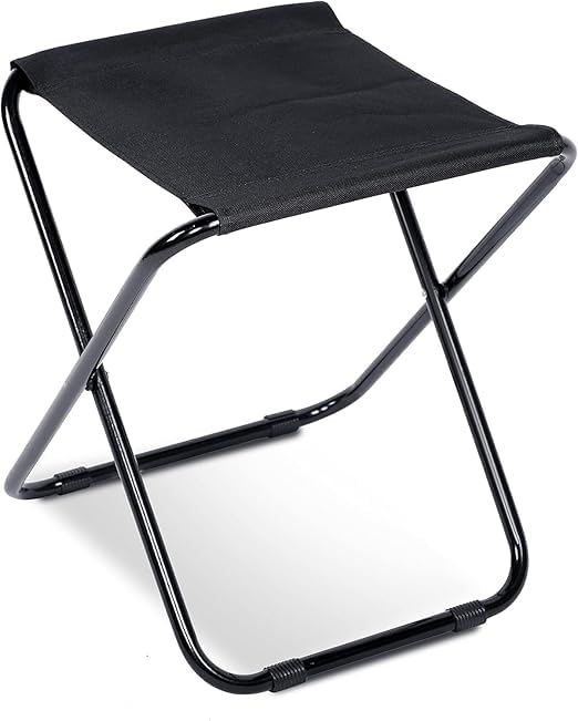 Camp Chair, Foldable Stool Light Weight Metal Material 17.5 Height Practical Foldable Stool Design Fishing Picnic Camping BBQ Beach Hunting Hiking, Climbing a Mountain Travel (Black)-image-41