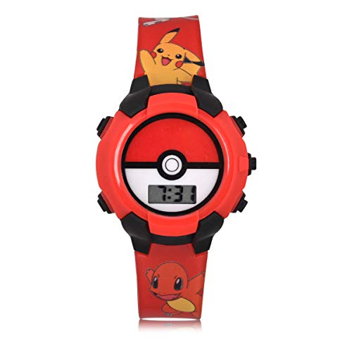 Pokemon Kids' Quartz Watch with Plastic Strap, Red, 16 (Model: POK4242AZ)