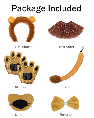 Disfraz animal león 7 piezas para niñas miniatura 4