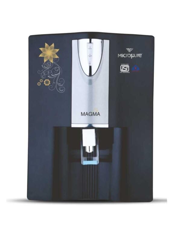 magma black ro water purifier – smart control, high flow rate 12-16 l/hr, alkaline filter, led indicator, low power consumption, auto operation |black|