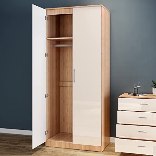 ELEGANT Wardrobe Sets 2 Doors Wardrobe and 3 Drawer Chest and Bedside Cabinet 3 Pcs Sets/ 3 Pcs Sets with Mirror - Image 10