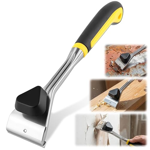 Heavy Duty Carbide Paint Scraper: Anti-Slip Paint Scraper Tool with 63mm Double-Edged Tungsten Carbide Blades Ergonomic Soft Grip Wood Scraper Tool for Removing Varnish Paint Glue (Silver)