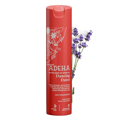 Image of Kleenest Adeha Room Air Freshener Spray - Dancing Dawn | Alcohol Free Long Lasting Fragrance for Home & Office | Odour Buster Technology | Essential Oil Room Spray, Pet & Baby Safe | 218 ml