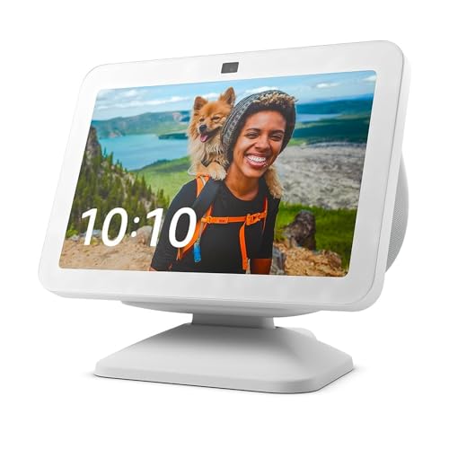 Echo Show 8 (3. Gen., 2023), Weiß + verstellbarer Ständer, Weiß